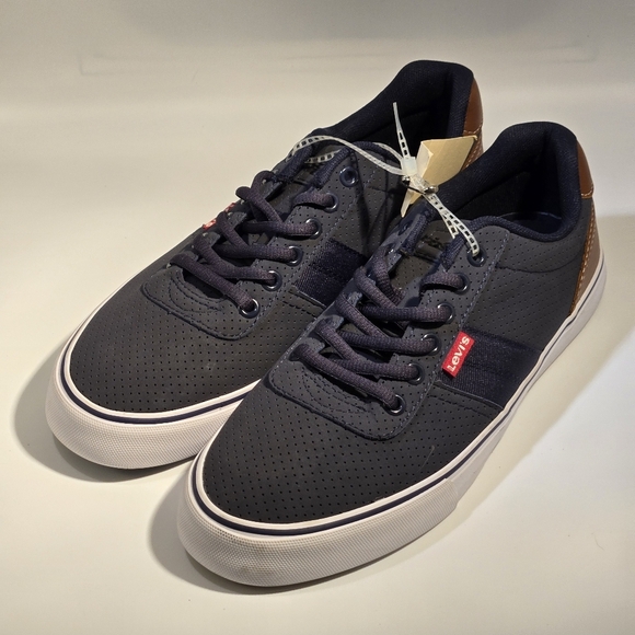 Levis Miles Preference Men’s Navy Blue / Brown Fashion Sneakers Size 8 - Picture 3 of 16